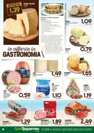 Volantino Gran Risparmio Pagina 2: Alimenta svizzero letto €1,65, Canossa prosciutto di parma 16 mesi letto €2,49
