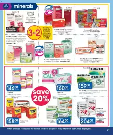 Clicks catalogue Page 21: B-Cal-DM Calcium Supplement €159,00, Chela-Fer Iron Supplement €204,00