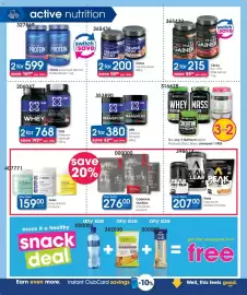 Clicks catalogue Page 34: Peak Daily Sports Nutrition Products €207,00, USN Creatine Transport €380,00