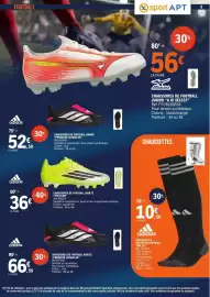 Catalogue E.Leclerc page 9: Adidas CHAUSSURES DE FOOTBALL ADULTE €36,00, Adidas CHAUSSETTES HAUTES DE FOOTBALL €10,50