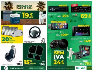 Folheto Feu Vert Página 5: Protetor de assento magnético €10,95, Capa para volante +pwr nubuck €7,95