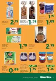 Folleto HiperDino Página 23: Dulcesol pan de avena o de centeno €1,59, Pantástico pan de perrito €1,69
