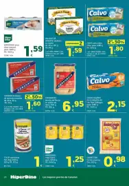 Folleto HiperDino Página 24: HiperDino atún claro natural €1,59, Palacio de Oriente sardinas en aceite de oliva €1,59