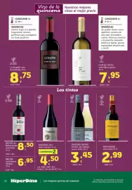 Folleto HiperDino Página 28: La Planta vino tinto Roble €8,75, Faustino vino tinto Crianza €4,50