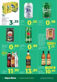 Folleto HiperDino Página 32: Tropical cerveza con limón o Dorada sin alcohol con limón €3,35, Monster energy €1,23