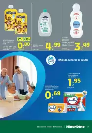 Folleto HiperDino Página 39: Denenes atopic leche hidratacion corporal €3,49, Nesquik pouche cacao y plátano €0,80