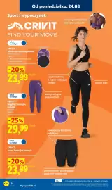 Lidl gazetka tydzień 35 Strona 34: Szorty funkcyjne damskie CRIVIT €23,99, Biustonosz sportowy damski €23,99