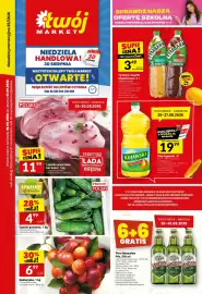 Twój Market gazetka tydzień 35 Strona 1: Ogórek gruntowy €4,99, Nektarynka €6,99