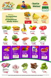 Encarte Assaí Atacadista Página 1: Melancia baby €3,95, Uva branca sem semente €7,90