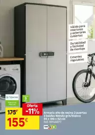 Catálogo Leroy Merlin Página 21: Home - armario alto de resina 2 puertas 3 padais wong gry/blanco €155,00