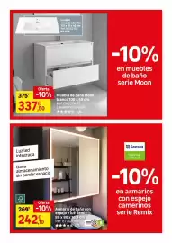 Catálogo Leroy Merlin Página 44: Home - armario de baño con espejo y luz remix €242,10, Blanco - mueble de baño moon €337,50