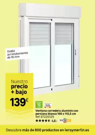 Catálogo Leroy Merlin Página 63: Home - ventana corredera aluminio con persiana blanca 100 x 119,5cm €139,00