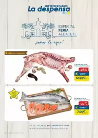 Folleto Supermercados La Despensa semana 35 Página 1: Salmón €7,99, Cordero recental €12,99