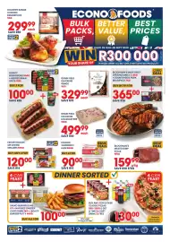 Econo Foods catalogue Page 1: Eskort Bacon or Cheese Grillers €120,00, Grain Field Chickens Wings €329,99