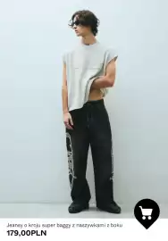 Bershka gazetka tydzień 35 Strona 3: Jeansy o kroju super baggy z naszywkami z boku €179,00