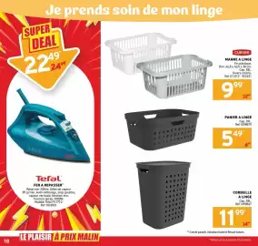 Catalogue Trafic semaine 35 page 10: CURVER MANNE A LINGE €9,99, CORBEILLE A LINGE €11,99