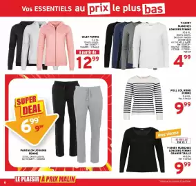 Catalogue Trafic semaine 35 page 20: PULL COL ROND FEMME €9,99, GILET FEMME €12,99