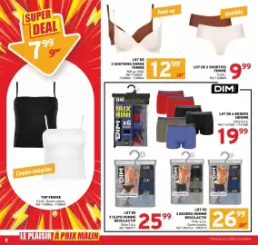 Catalogue Trafic semaine 35 page 22: Push-up €12,99, Invisible Shorties Femme €9,99