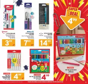 Catalogue Trafic semaine 35 page 3: STABILO SET DE 24 CRAYONS DE COULEUR €4,99, STABILO SURLIGNEURS SWING COOL €4,99