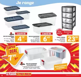 Catalogue Trafic semaine 35 page 8: Club MALIN TOUR 4 TIROIRS €23,99, Sundis BOX DE RANGEMENT WAVE €4,79