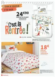 Catalogue Conforama page 4: Parure pompier €18,00, PARURE ALPHABET €24,90