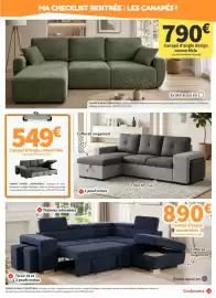 Catalogue Conforama page 13: T'oir étieres relevables €890,00, Canape d'angle design convertible €790,00