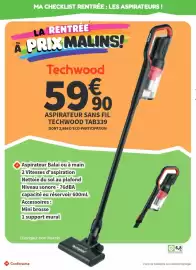 Catalogue Conforama page 14: Techwood - aspirateur sans fil tab339 €59,90