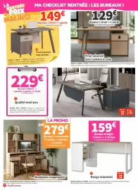 Catalogue Conforama page 27: Bureau 1 tiroir + 1 porte €149,00, Chêne - bureau 160cm + caisson 1 porte/1 tiroir €229,00