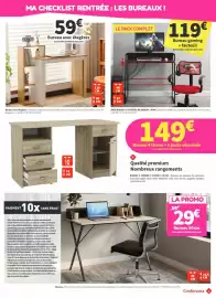 Catalogue Conforama page 3: Promo - bureau 90cm €29,00, Chêne - bureau avec étagères €59,00