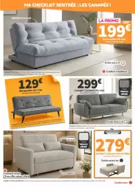 Catalogue Conforama page 48: Canapé 3 places clic-clac €299,00, Banquette clic-clac €129,00