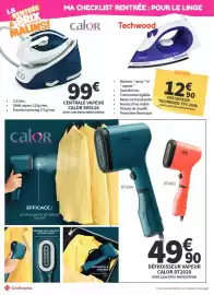 Catalogue Conforama page 50: Techwood Fer vapeur €12,90, CALOR Centrale vapeur €99,00
