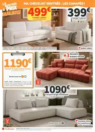 Catalogue Conforama page 52: Velour côtelé Canapé 3 places €499,00, Conforama Canapé d'angle modulable €1.090,00