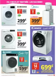 Catalogue Conforama page 6: Daewoo - lave-linge wmfb0634w/1ar €399,00, Sharp - seche linge €599,00