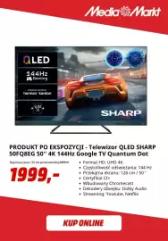 Media Markt gazetka Strona 5: Telewizor Qled Sharp 50FQ8EG 50'' 4K 144Hz Google Tv Quantum Dot €1.999,00