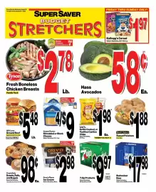 Super Saver weekly ad week 35 Page 1: 7-Up Products €9,97, Best Choice Russet Potatoes €1,88