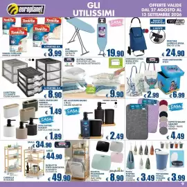 Volantino Europlanet Casa Pagina 9: Cassettera 2/3 cassetti colori assortiti €8,90, Casa & Bathroom set accessori bagno €2,49