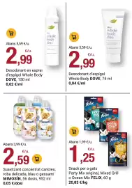 Folleto BonpreuEsclat Página 107: Felix party mix original, mixed grill o ocean mix €1,25, Dove whole body deo €2,99