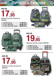 Folleto BonpreuEsclat Página 21: Totto material escolar Digisaurio €17,95, Totto material escolar Grand Prix €17,95