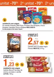 Folleto BonpreuEsclat Página 36: Lotus Galetes Biscoff farcides de crema, xocolata o vainilla €1,23, Nestlé Fitness €2,57