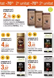 Folleto BonpreuEsclat Página 37: Lindt Excellence xocolata 85% cacau €3,57, Lindt Excellence xocolata 70% cacau €3,41