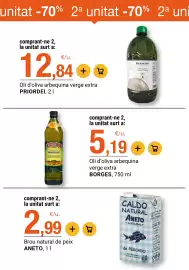 Folleto BonpreuEsclat Página 42: Aneto brou natural de peix €2,99, Priordei oli d'oliva arbequina verge extra €12,84
