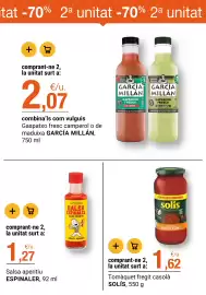 Folleto BonpreuEsclat Página 43: Espinaler salsa aperitiu €1,27, Solís tomàquet fregit casolà €1,62