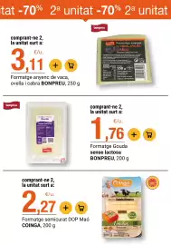 Folleto BonpreuEsclat Página 45: Coinga formatge semicurat DOP Maó €2,27, Bonpreu formatge gouda sense lactosa €1,76