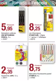 Folleto BonpreuEsclat Página 5: Stabilo marcadores fluorescents pastel €8,75, Jovi aquarel·les €2,35