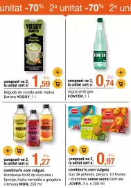Folleto BonpreuEsclat Página 52: MUN kombucha €1,27, Juver suc de préssec, pinya o 10 frutes i vitamines sense sucre €0,97