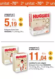 Folleto BonpreuEsclat Página 60: Huggies extra care €11,04, Huggies extra care €5,19