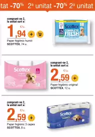 Folleto BonpreuEsclat Página 63: Scottex complete fresh €1,94, Scottex paper higiènic 3 capes €2,59