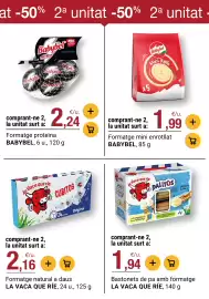Folleto BonpreuEsclat Página 72: Babybel formatge proteïna €2,24, Babybel formatge mini enrotllat €1,99