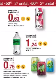 Folleto BonpreuEsclat Página 74: Nestea refresc sense sucre €0,75, Royal Bliss tónica berry €0,63