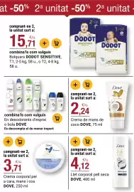 Folleto BonpreuEsclat Página 78: Dove crema de mans de coco €2,24, Dove llet corporal pell seca €4,12